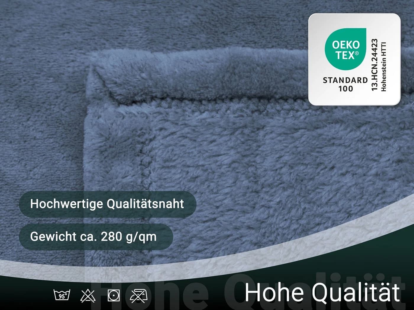 ZOLLNER Wohndecke Superflauschig Blau 150x200 cm - Bild 5