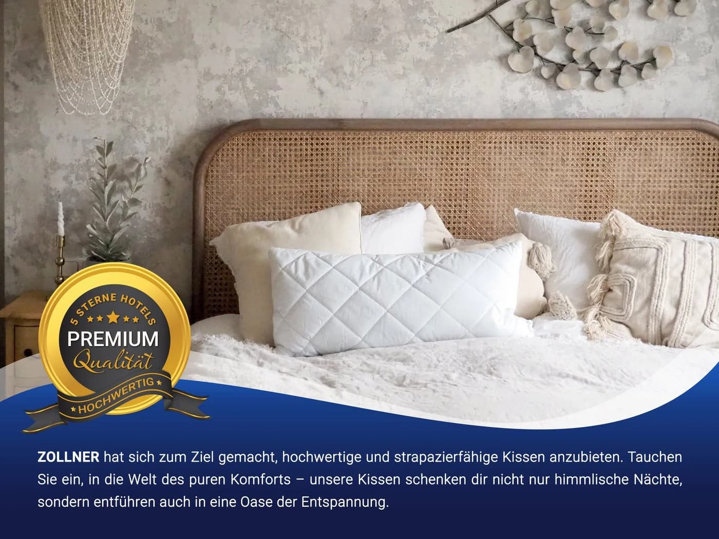 ZOLLNER Kopfkissen 40x80 cm 50% Polyester 50% Baumwolle - Bild 5