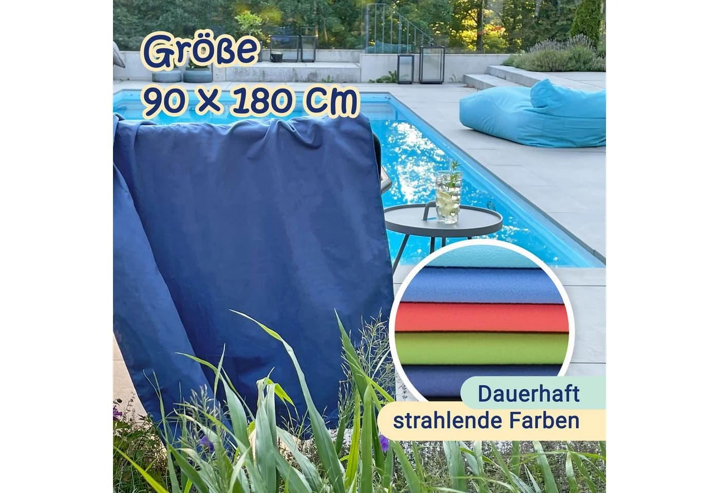 ZOLLNER Strandtuch Mikrofaser Blau Schnelltrocknend - Bild 5