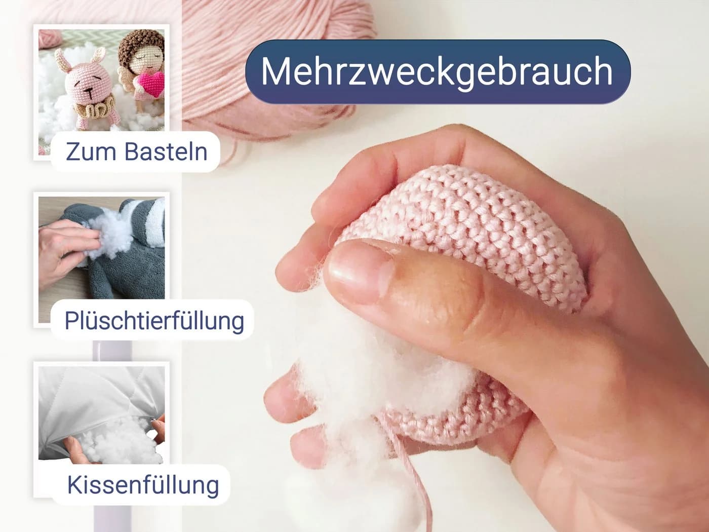 ZOLLNER Kopfkissen 1000g Polyester für alle Schlafpositionen