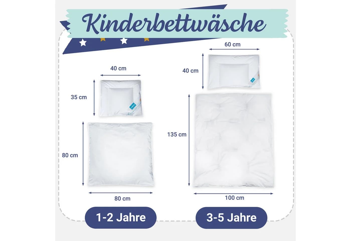 ZOLLNER Kopfkissen 90% Daunen 10% Federn 35x40cm Baumwolle Weiß - Bild 4