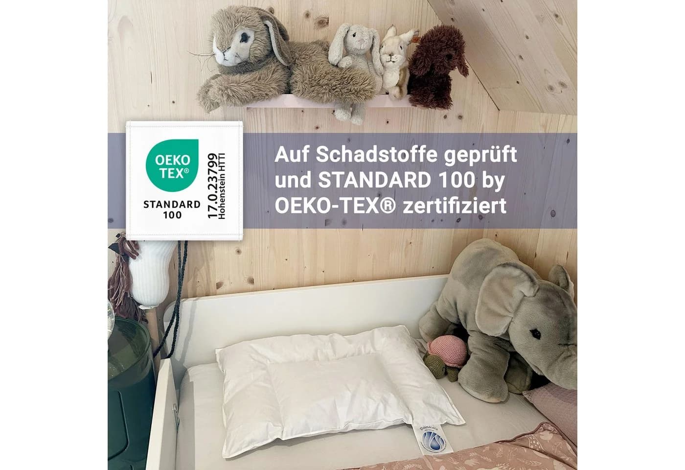 ZOLLNER Kopfkissen 90% Daunen 10% Federn 35x40cm Baumwolle Weiß - Bild 5