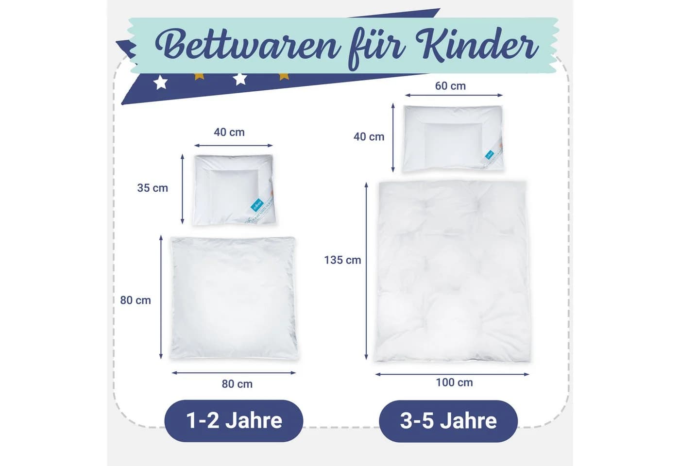 ZOLLNER Kinderbettdecke 90% Daunen 10% Federn 100% Baumwolle - Bild 5
