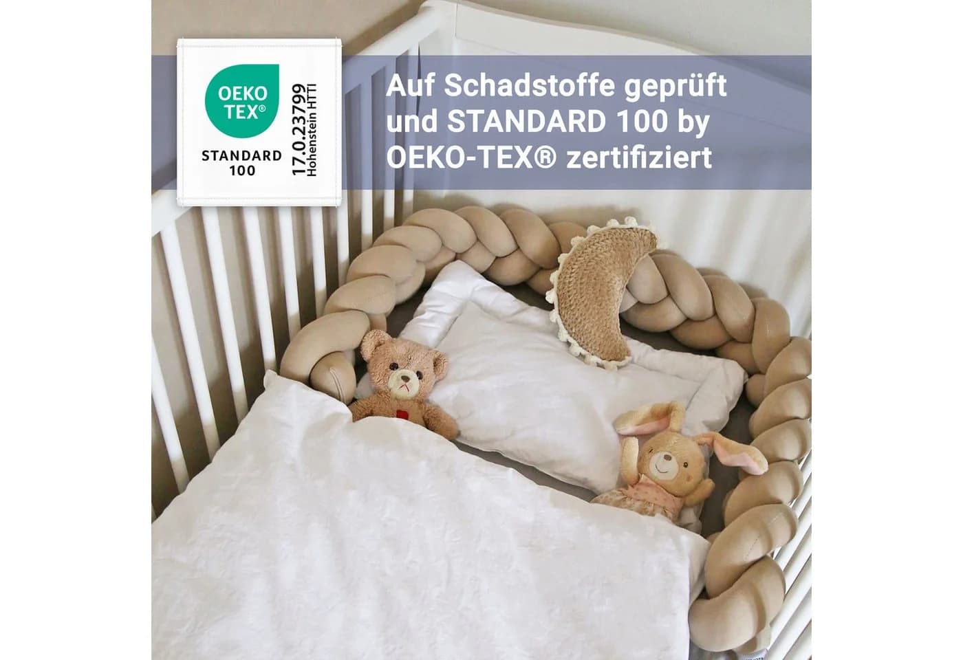ZOLLNER Kinderbettdecke + Kopfkissen 90% Daunen 10% Federn Weiß - Bild 5