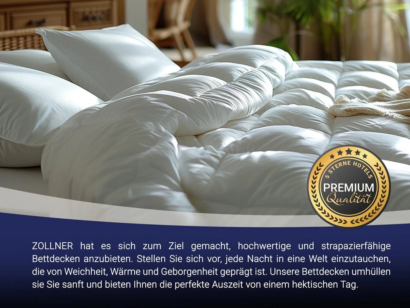 ZOLLNER 4-Jahreszeitenbett 135 x 200 cm 100% Polyester - Bild 4