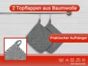 ZOLLNER Topflappen Set 2-tlg. Baumwolle Schwarz/Weiß/Grau Bild 3