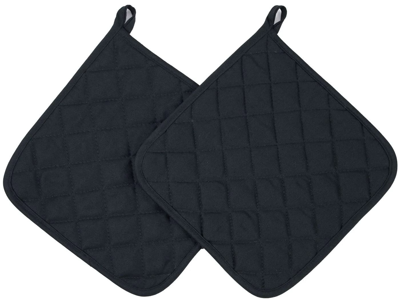 ZOLLNER Topflappen Set 2-tlg. Schwarz 100% Baumwolle - Bild 2
