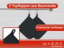 ZOLLNER Topflappen Set 2-tlg. Schwarz 100% Baumwolle Bild 3