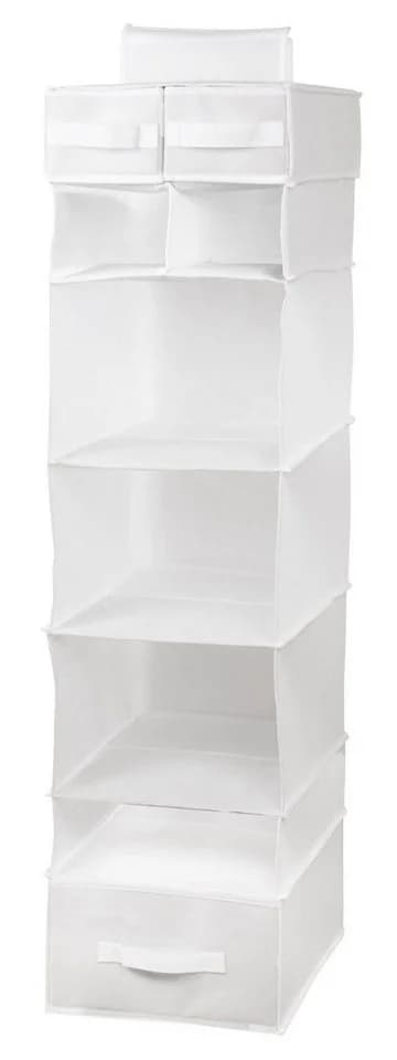 ZOLLNER24 Hängeregal Weiß Faltbar Organizer mit 7 Fächern & 3 Schubladen - Bild 2