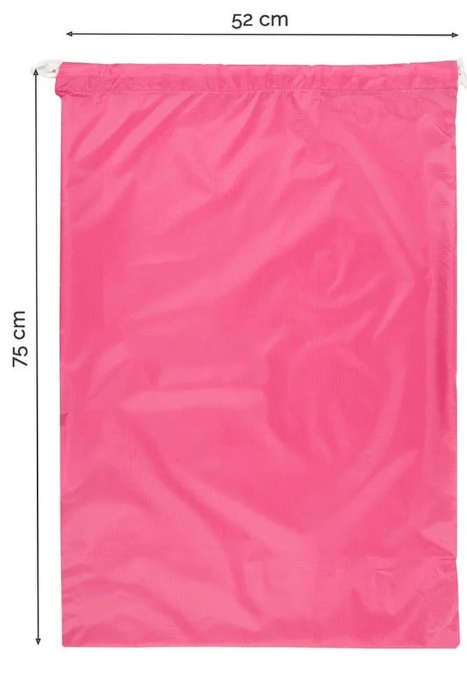 ZOLLNER24 Wäschesack Rosa 100% Polyester Wasserabweisend mit Kordelzug - Bild 3