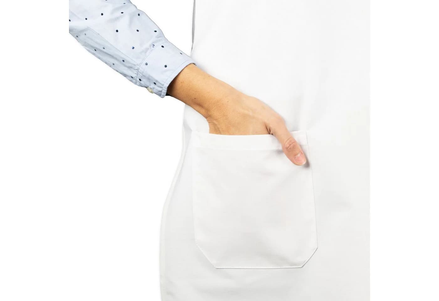 ZOLLNER Kittelschürze Hellblau/Weiß Polyester Baumwolle - Bild 3