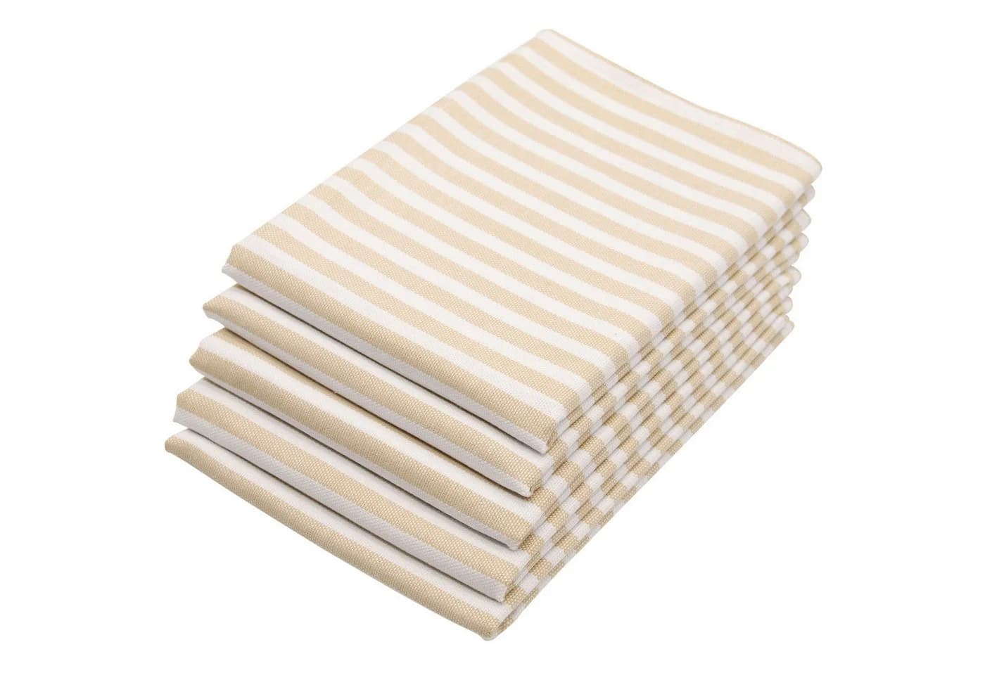ZOLLNER Geschirrtuch 5-tlg. Set Beige-Weiß Gestreift 100% Baumwolle - Bild 2