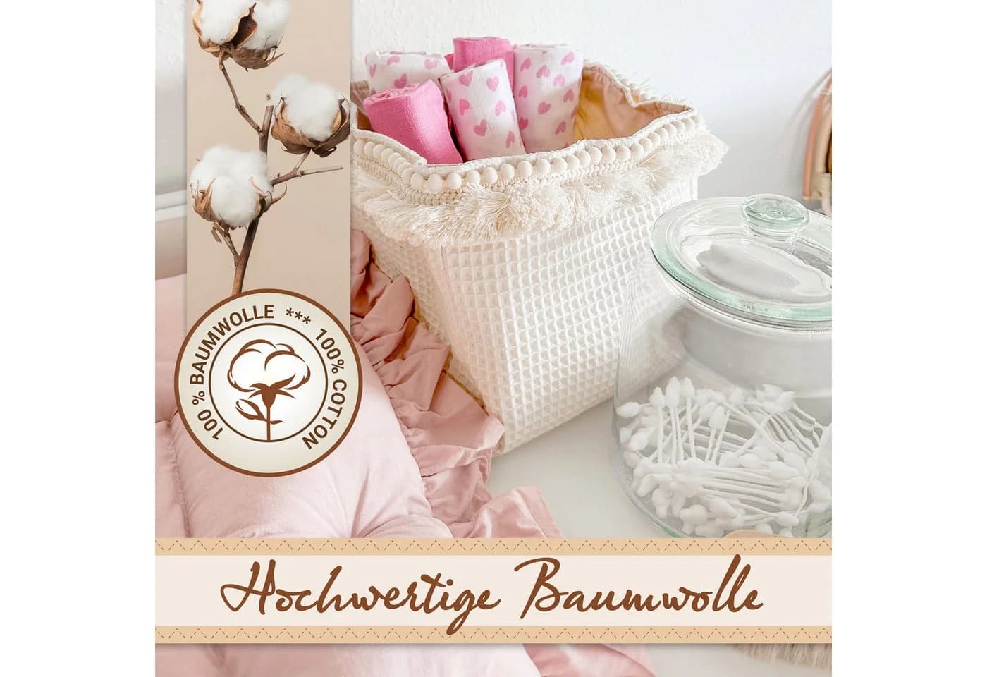 ZOLLNER Spucktuch 5-tlg. Geschenk-Set 100% Baumwolle