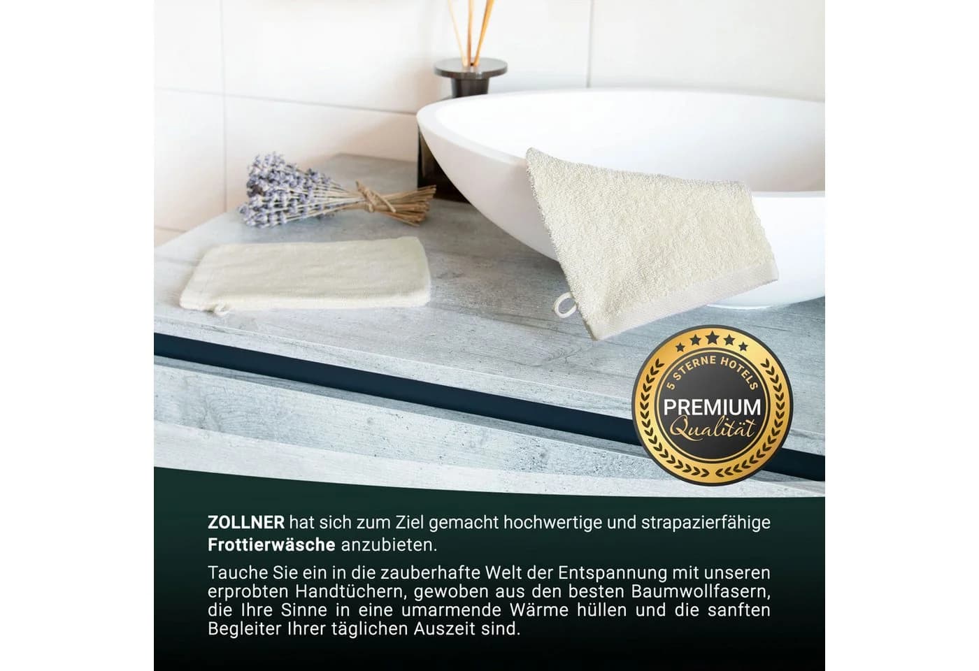 ZOLLNER Waschlappen 10er-Pack 16x21 cm 100% Baumwolle Braun - Bild 5