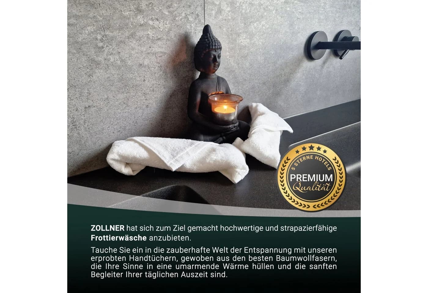 ZOLLNER Seiftuch 10-Stück Weiß 100% Baumwolle - Bild 3