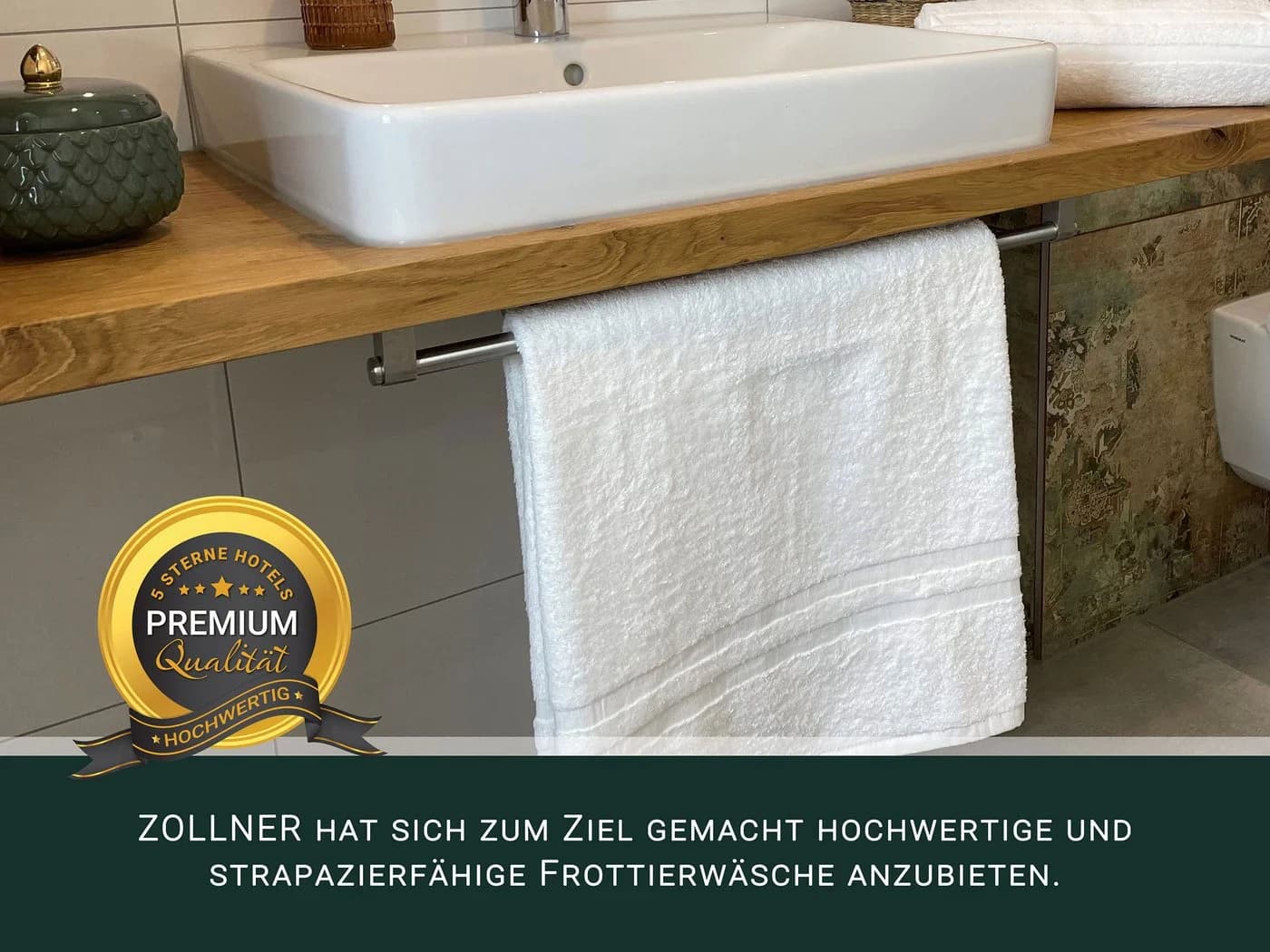 ZOLLNER Duschtücher 5-tlg. 70x140 cm 100% Baumwolle Weiß - Bild 5