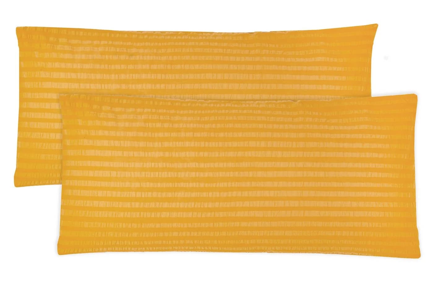 ZOLLNER Kissenbezug 2er Set 40x80 cm Baumwolle Seersucker Orange - Bild 2