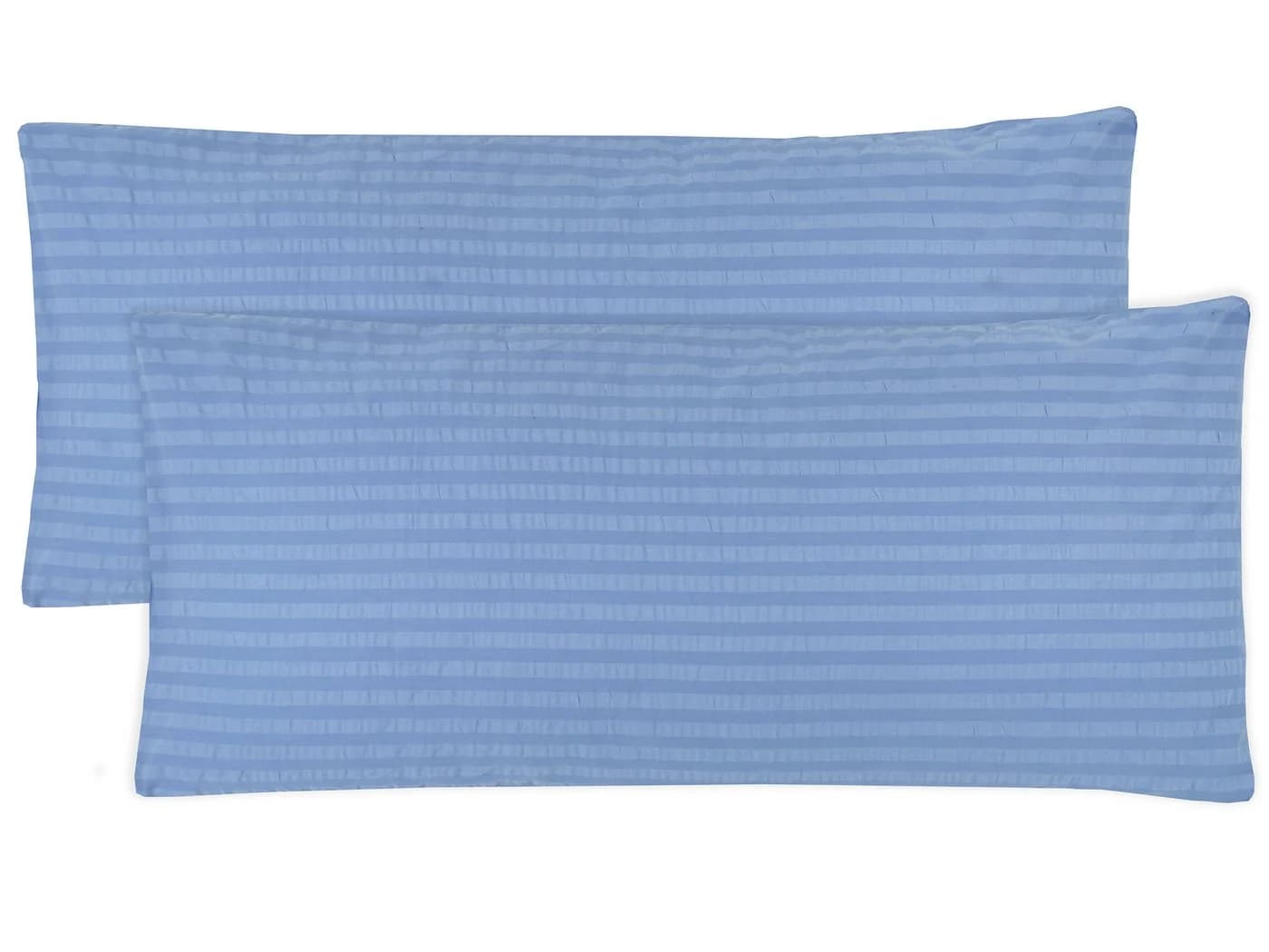 ZOLLNER Kissenbezug 2 Stück 40x80 cm Baumwolle Seersucker Hellblau - Bild 2