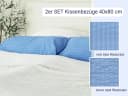 ZOLLNER Kissenbezug 2 Stück 40x80 cm Baumwolle Seersucker Hellblau Bild 5