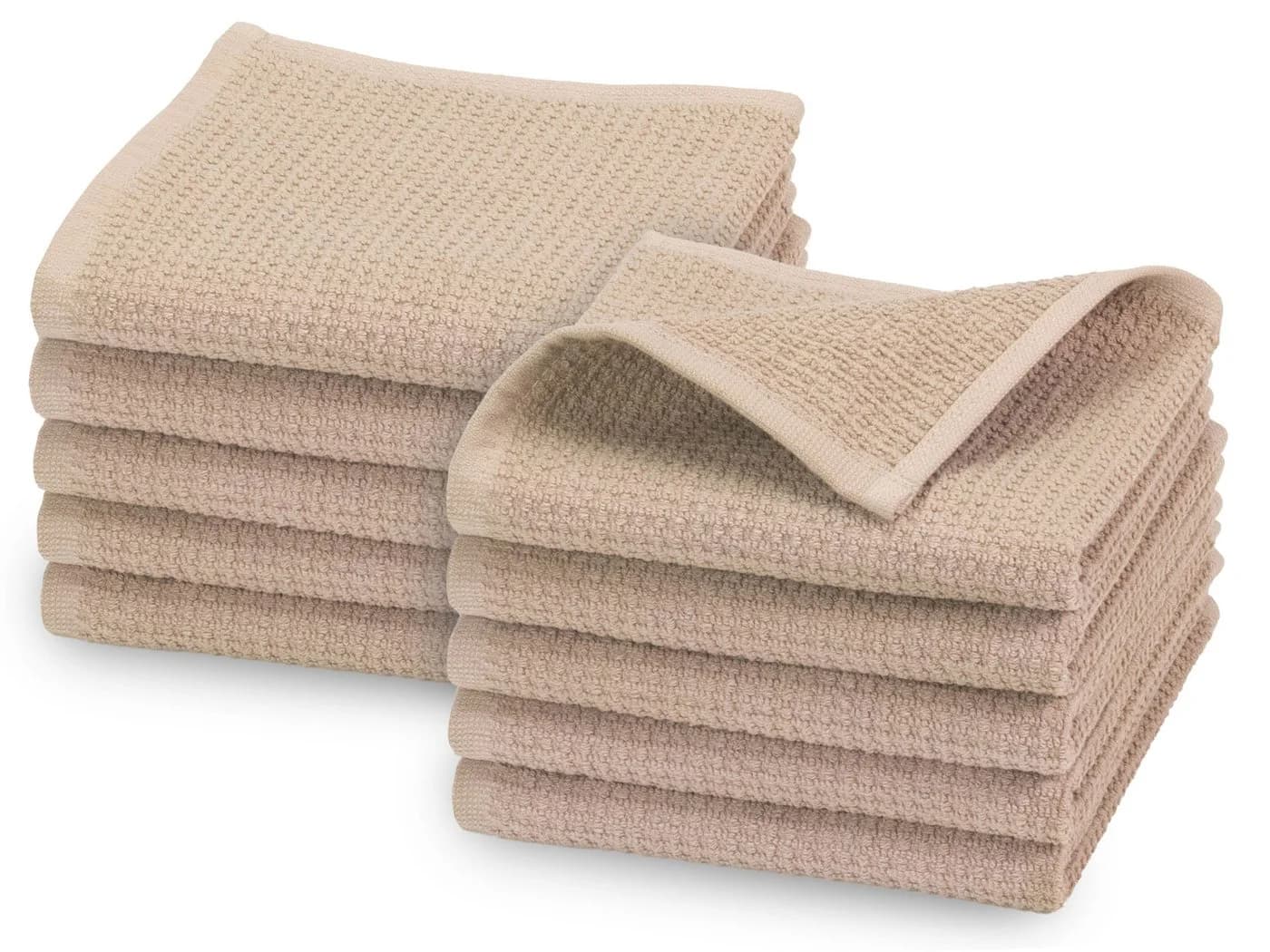 ZOLLNER Seiftuch 10er Pack 30x30 cm 100% Baumwolle Beige Waffelpique - Bild 2