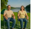 BruKa Campingstuhl 2er Set SUNNY SEAT Klappstuhl Schwarz/Grau Bild 1