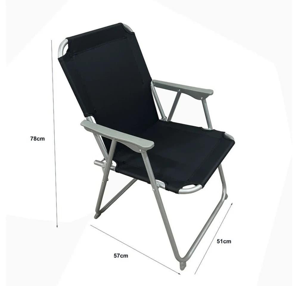 BruKa Campingstuhl 2er Set SUNNY SEAT Klappstuhl Schwarz/Grau - Bild 5