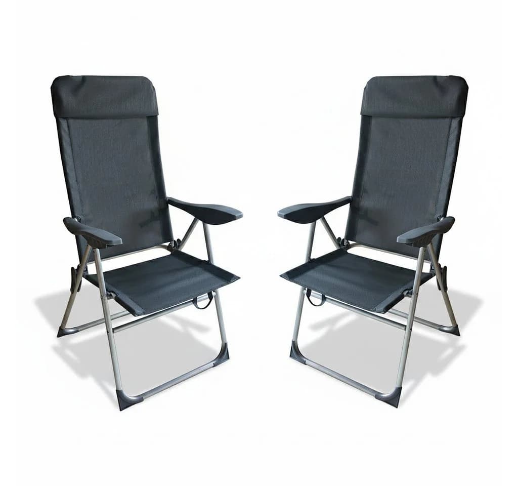 BruKa Campingstuhl MIAMI 2er Set Klappstuhl Aluminium Anthrazit - Bild 2