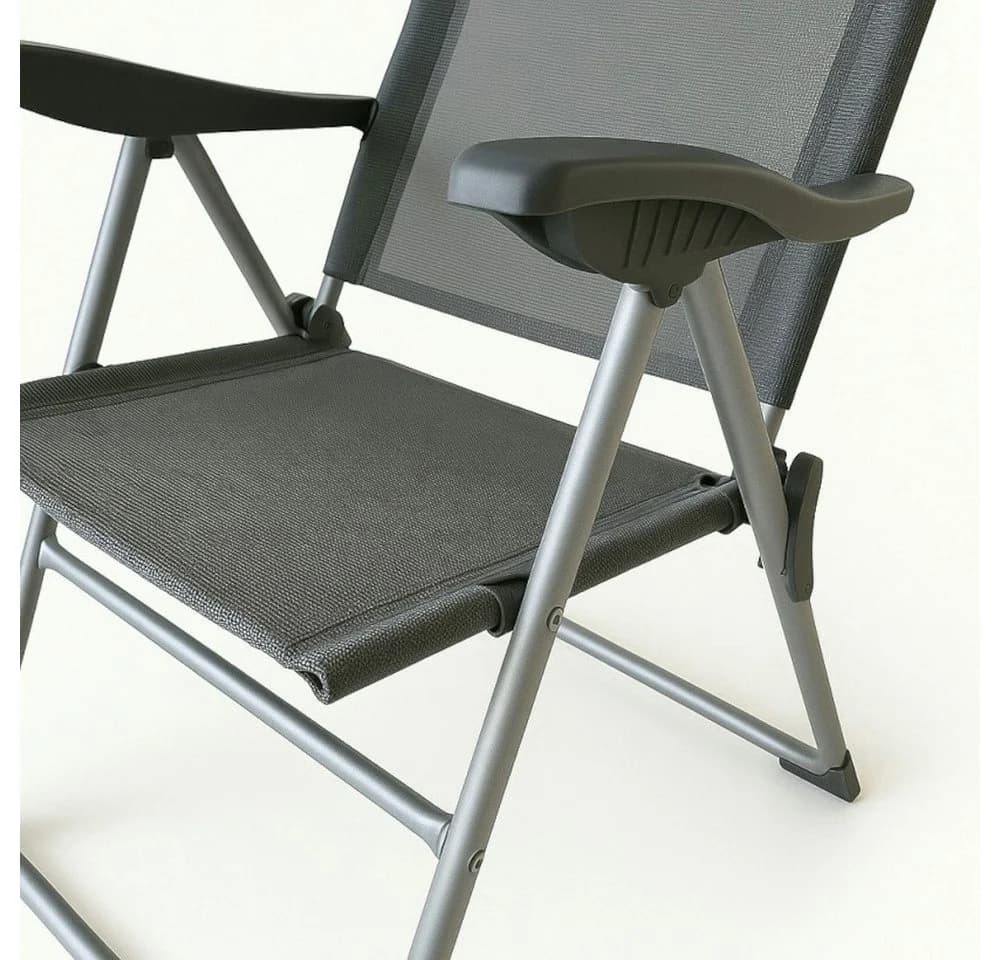 BruKa Campingstuhl MIAMI 2er Set Klappstuhl Aluminium Anthrazit - Bild 4