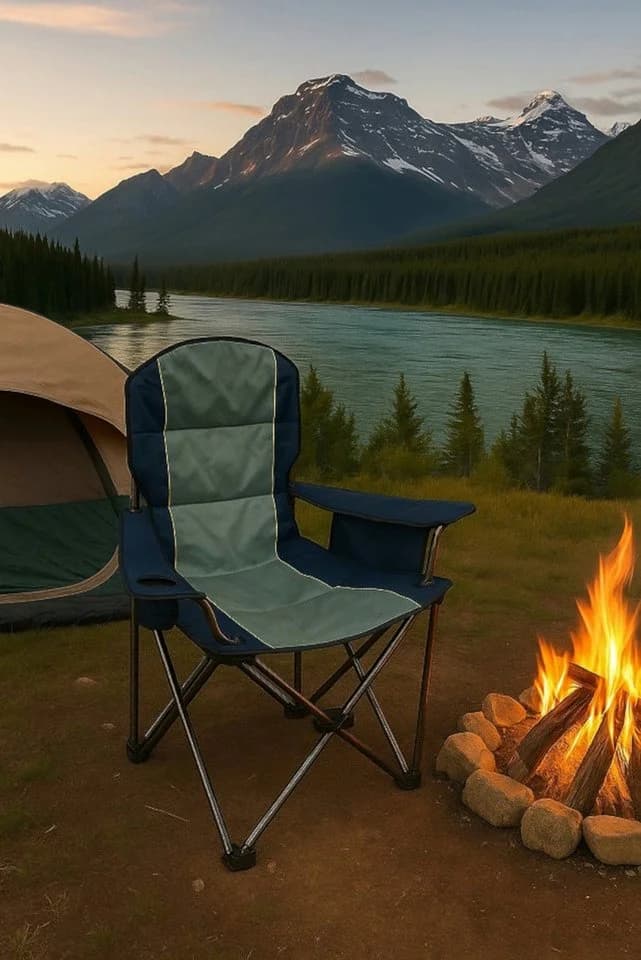 BruKa Campingstuhl YUKON Faltbar mit Kühltasche