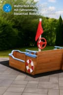 BruKa Sandkasten BUDDY Piratenschiff aus Holz mit Geheimversteck Bild 5