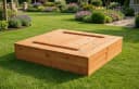 BruKa Sandkasten WOODLI Holz Sandkasten mit Deckel und Sitzbänken Bild 3