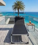 BruKa Gartenliege MAUI mit Sonnendach & verstellbarer Lehne Schwarz/Silber Bild 5