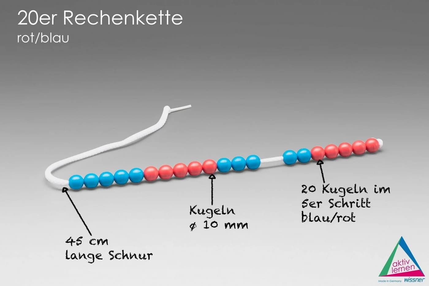 Wissner® aktiv lernen 20er Rechenkette rot/blau mit 5er-Schritt - Bild 4