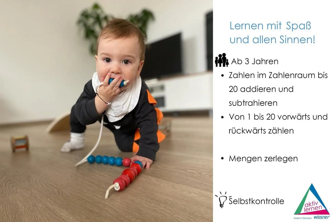 Wissner® aktiv lernen Lernspielzeug Riesen-Rechenkette Rot/Blau 20er Zahlenraum - Bild 3