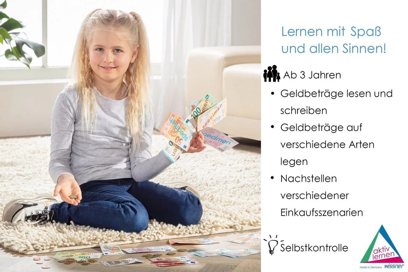 Wissner® aktiv lernen EURO-Spielgeld 44 Teile Lernspielzeug - Bild 3