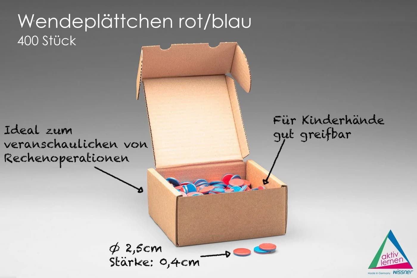 Wissner® aktiv lernen Wendeplättchen Rot/Blau 400 Stück