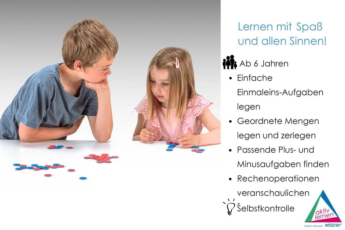 Wissner® aktiv lernen Wendeplättchen Rot/Blau 400 Stück - Bild 3