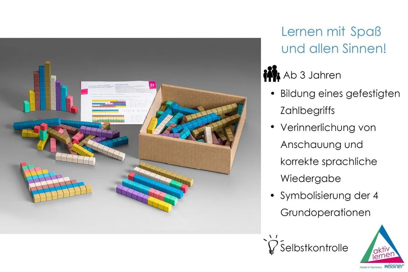 Wissner® aktiv lernen Rechenstäbe 100 Stück RE-Wood® - Bild 3