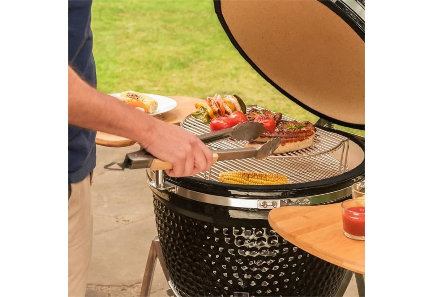 Klarstein Holzkohlegrill Kingsize Keramik Kamado Grill Set - Bild 5