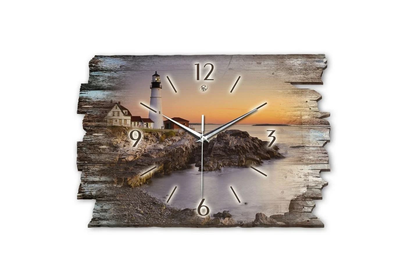 Kreative Feder Wanduhr Leuchtturm Shabby-Style Holz - Bild 2