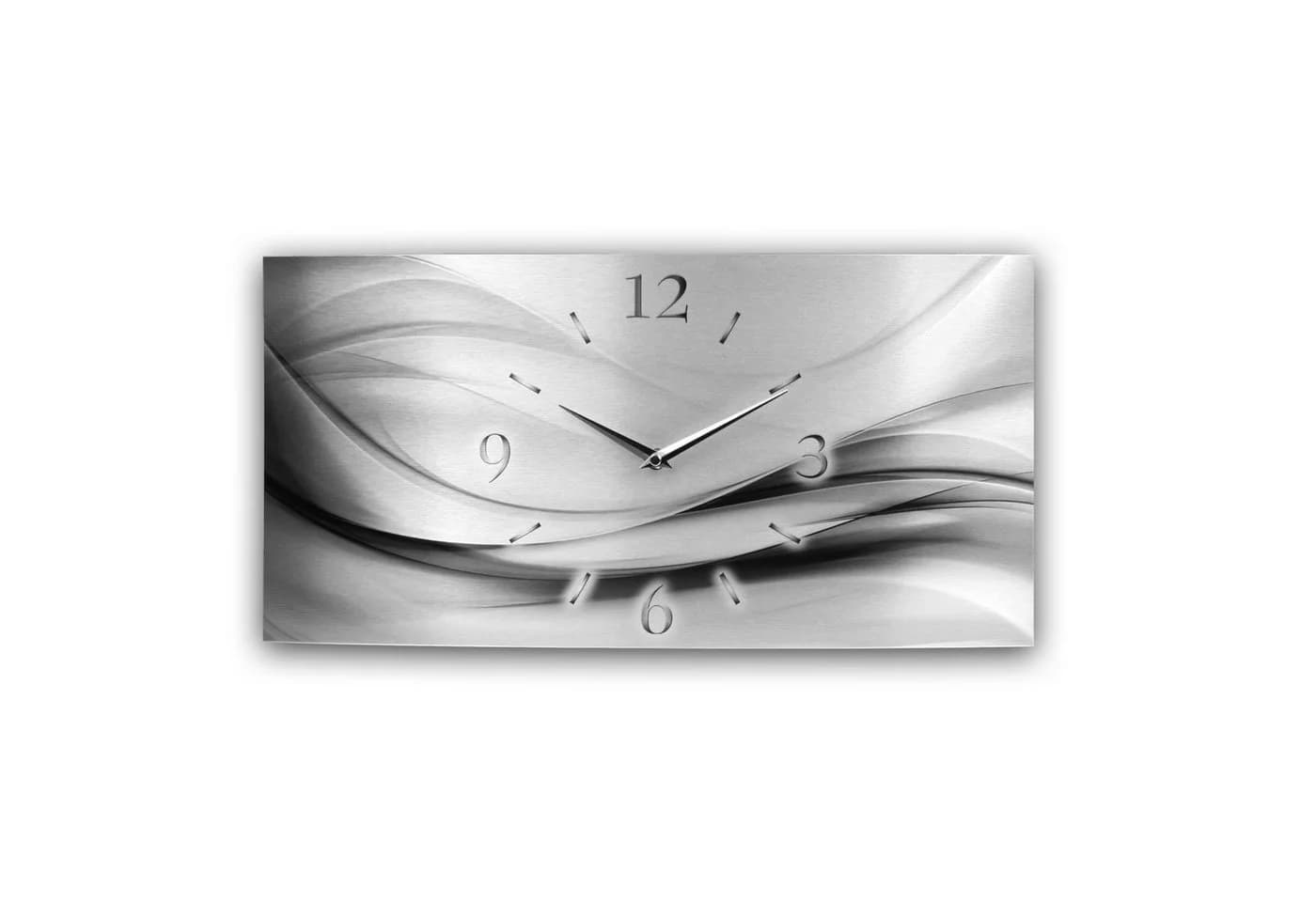 Moderne Wanduhr aus Aluminium in Silber Metallic - Bild 2