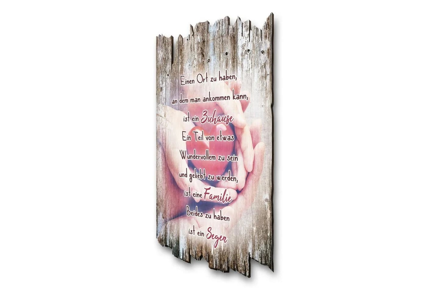 Kreative Feder Holzbild Herz Shabby Style 30x20cm