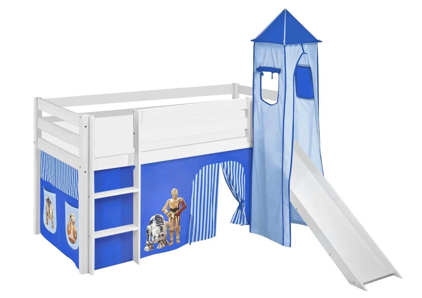 Lilokids Hochbett Spielbett JELLE Star Wars mit Turm, Rutsche und Vorhang - Bild 3