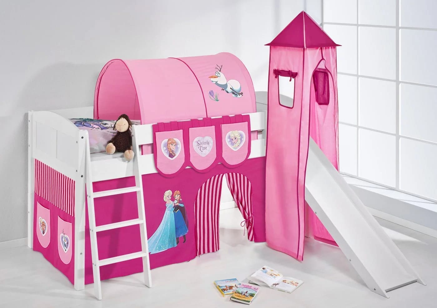 Lilokids Prinzessinbett Hochbett mit Turm & Rutsche IDA Disney Frozen Eiskönigin Anna & Elsa - Bild 2