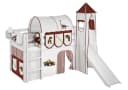 Lilokids Hochbett Spielbett JELLE Dinos Weiß mit Rutsche und Turm Bild 1