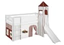 Lilokids Hochbett Spielbett JELLE Dinos Weiß mit Rutsche und Turm Bild 3