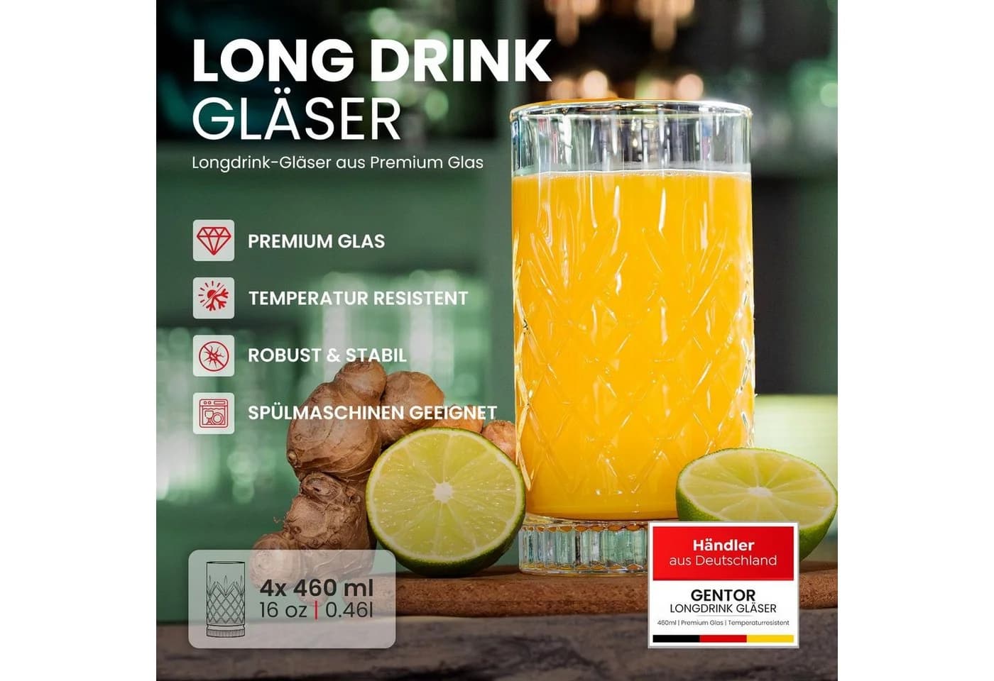 GENTOR Kristallglas-Set 4-teilig 460ml Transparent - Bild 4