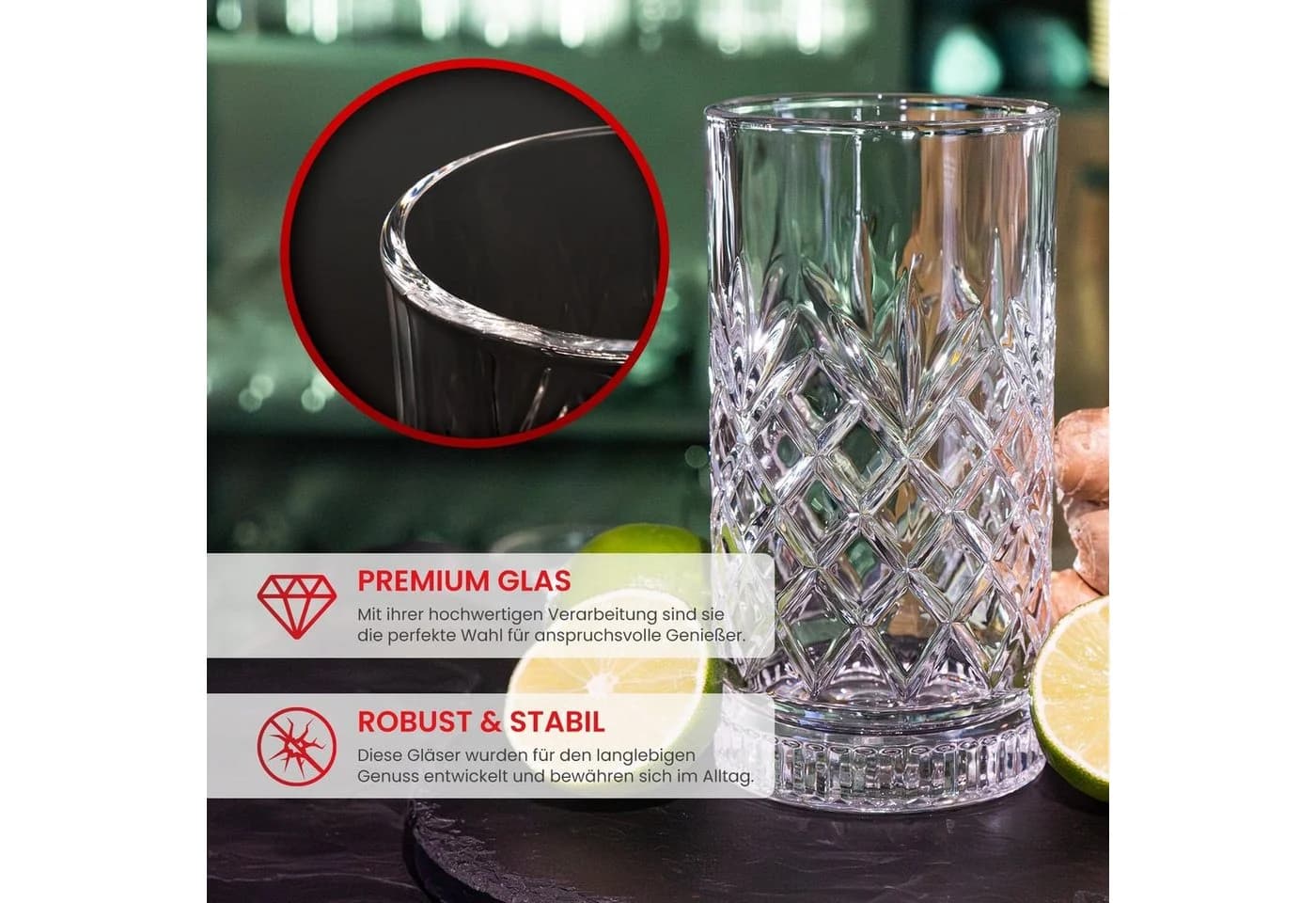 GENTOR Kristallglas-Set 4-teilig 460ml Transparent - Bild 5