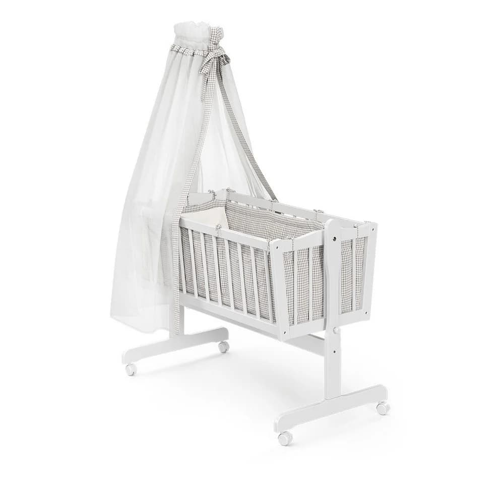 VitaliSpa® Babybett Weiß/Grau mit Schaukelmechanismus - Bild 4