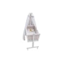 VitaliSpa Babybett Weiß/Beige mit Schaukelmechanismus und Rollen Bild 1